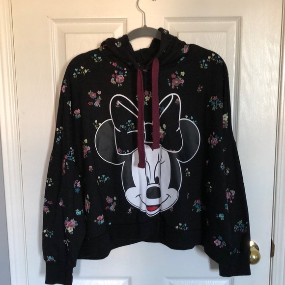 Disney Tops - 🎁10 for $100🎁 disney Minnie Mouse oversized hooded floral sweatshirt